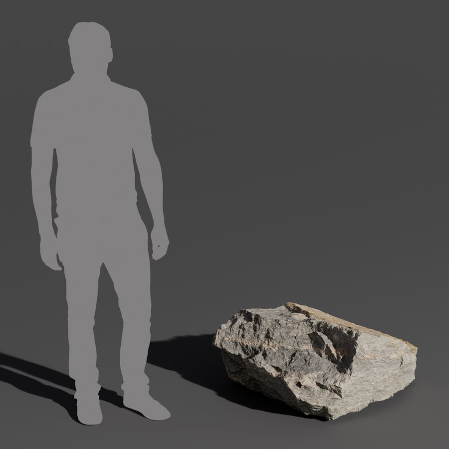 Модель Cool Toned Cleavered Low Large Rock Boulder