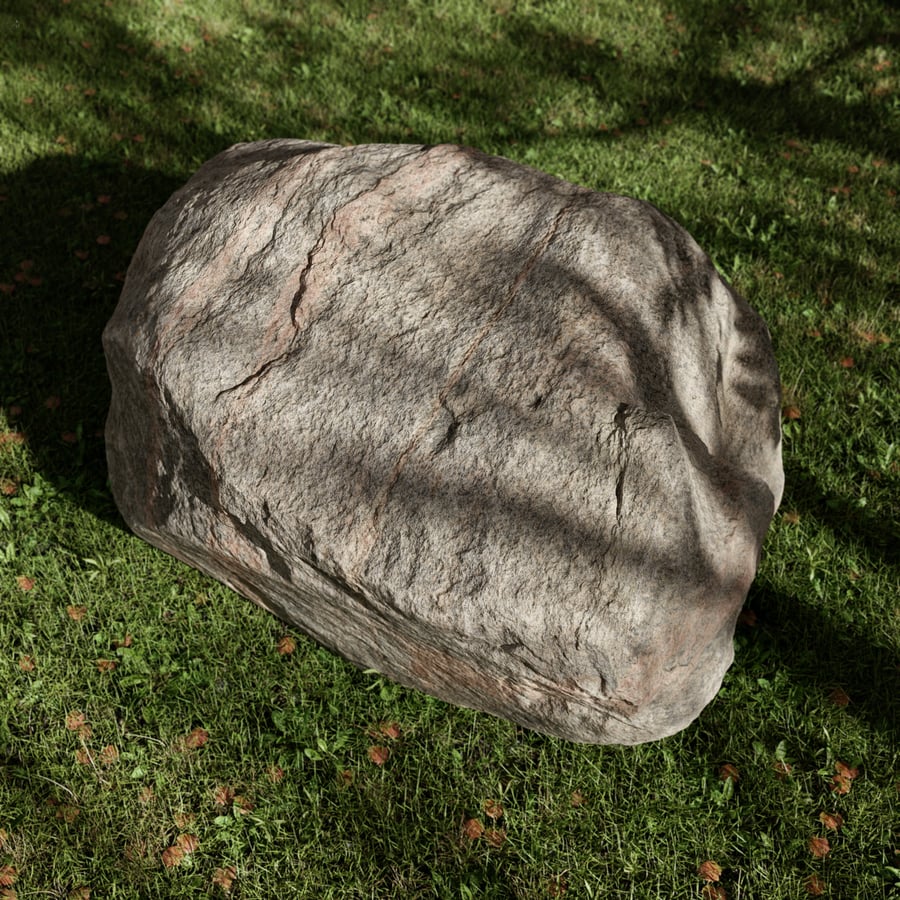 Pale Notched Round Rippled Large Rock Boulder Modelo