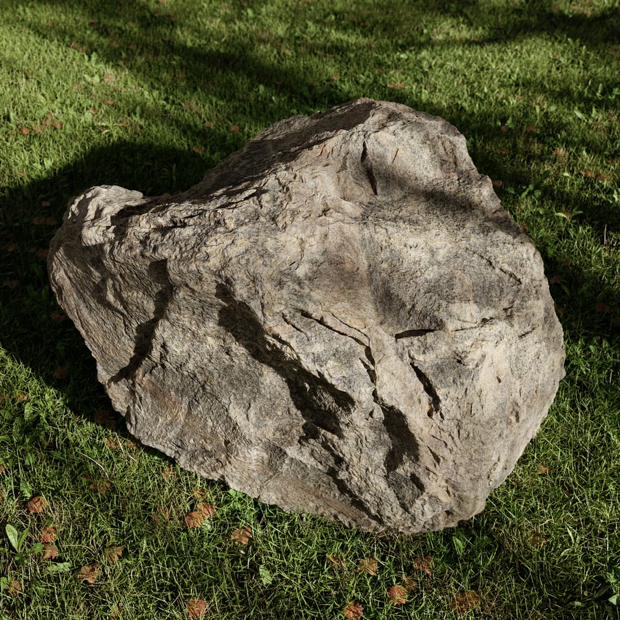 Sıcak Tonlu Sırtlı Uzun Büyük Kaya Boulder Modeli