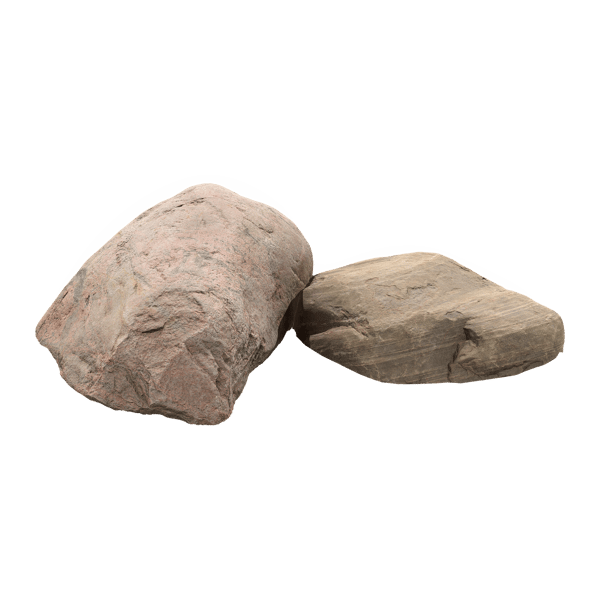 Two Warm Toned Smooth Round Large Rock Boulder Models