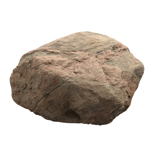 Rippled Round Large Rock Boulder Model, Pale Red