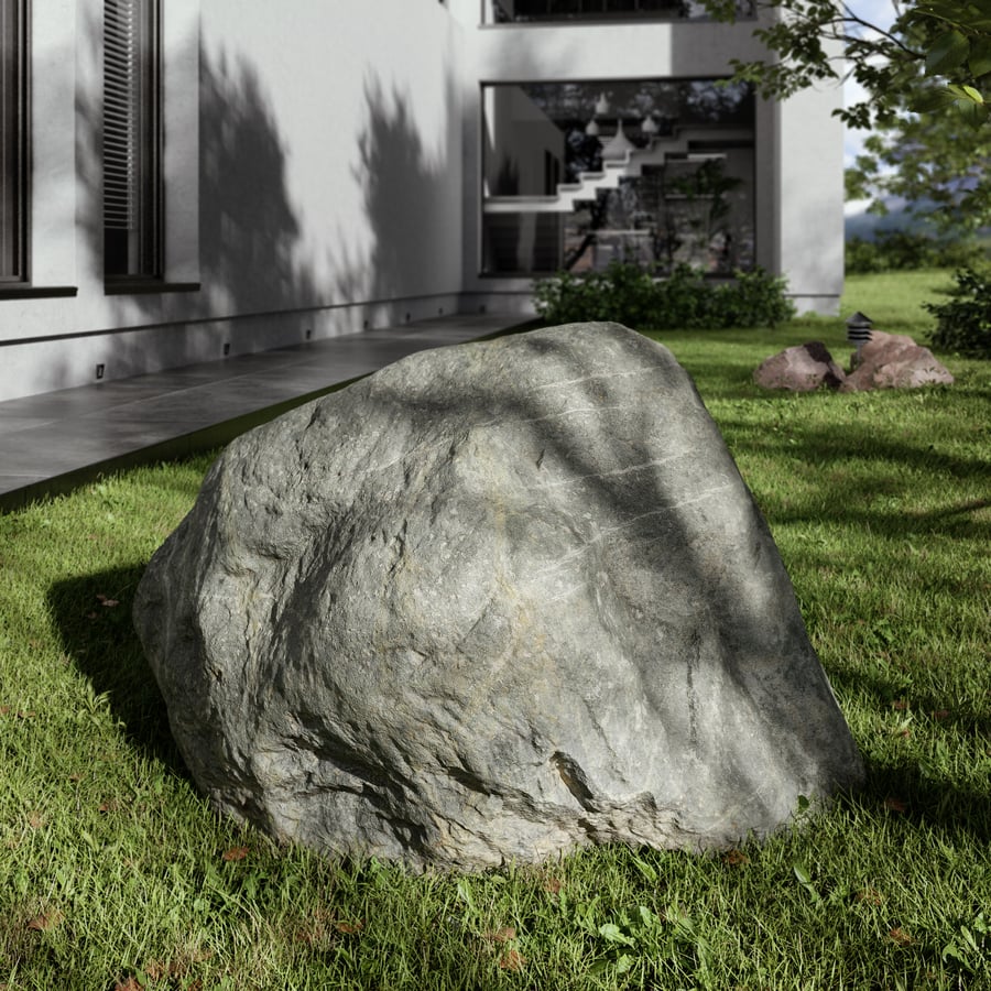 Blass Cool Toned Glatt Großer Felsen Boulder Modell