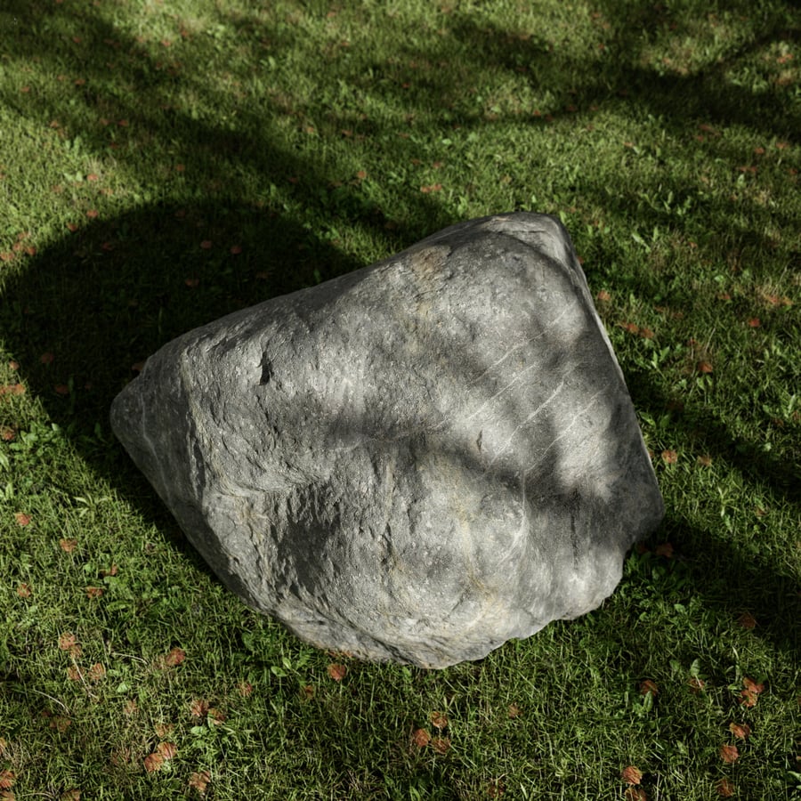 Blass Cool Toned Glatt Großer Felsen Boulder Modell