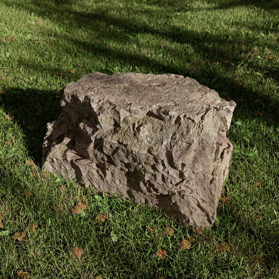 Teplý tónovaný model Plateau Mossy Smooth Large Rock Boulder