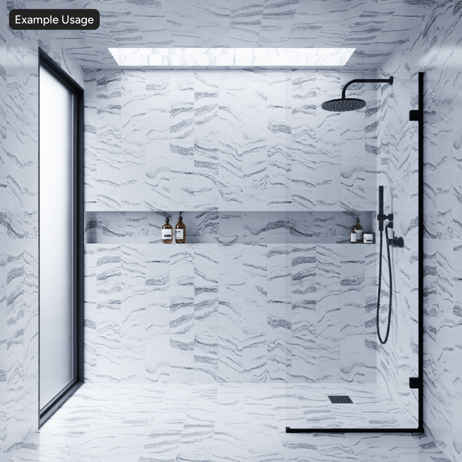 Rectangular Marble Matte Tile Texture, Cosmic White