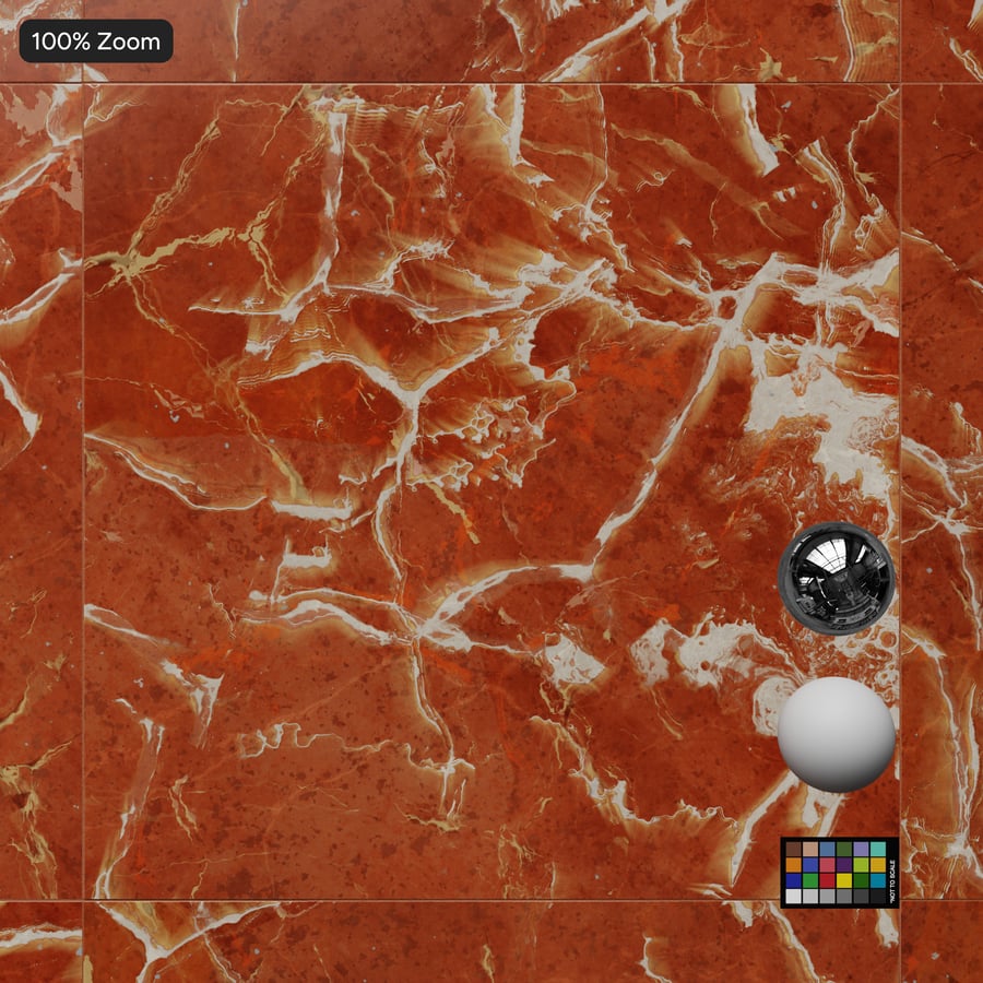 Square Marble Matte Tile Texture, Red Orange