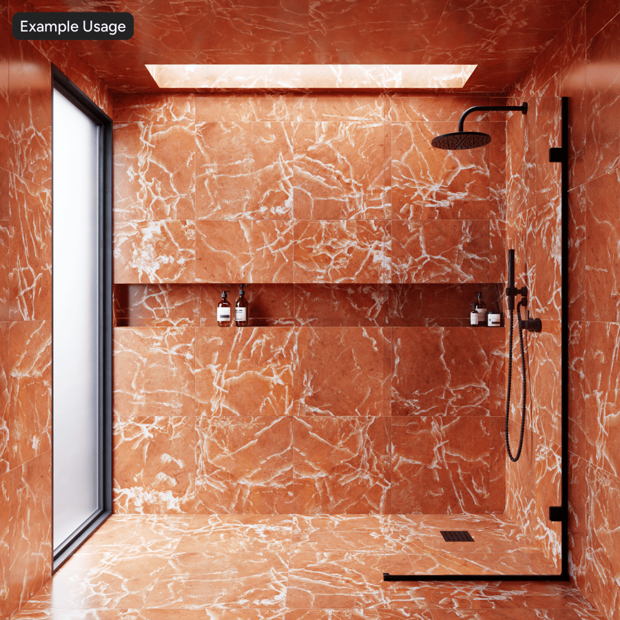 Square Marble Matte Tile Texture, Red Orange