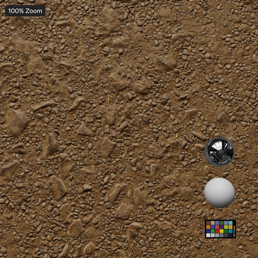 Small Pebbles and Scattered Rocks on Dirt Texture