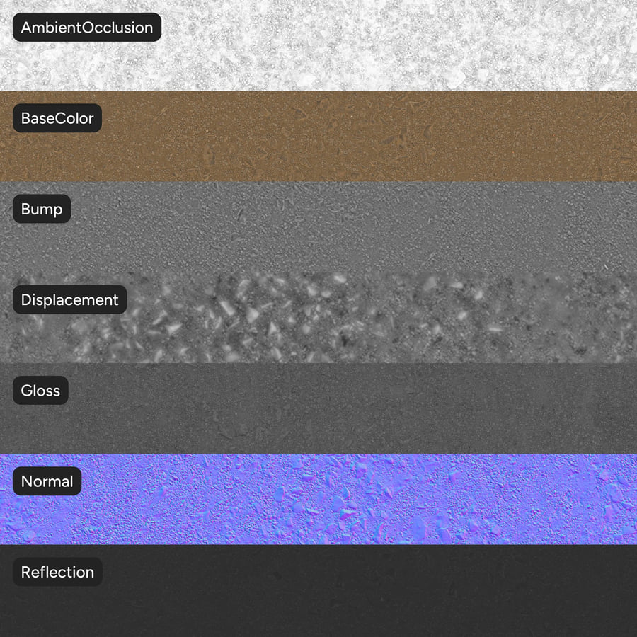 Small Pebbles and Scattered Rocks on Dirt Texture