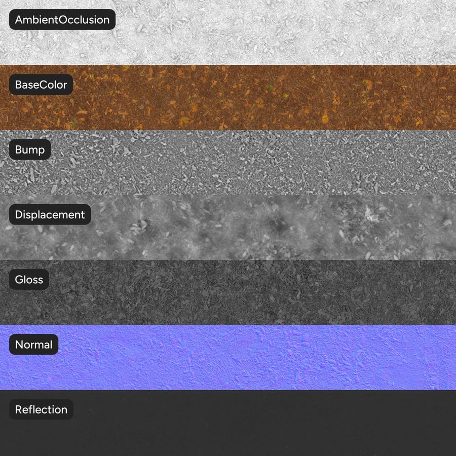 Blättriger Schmutz Wald Textur
