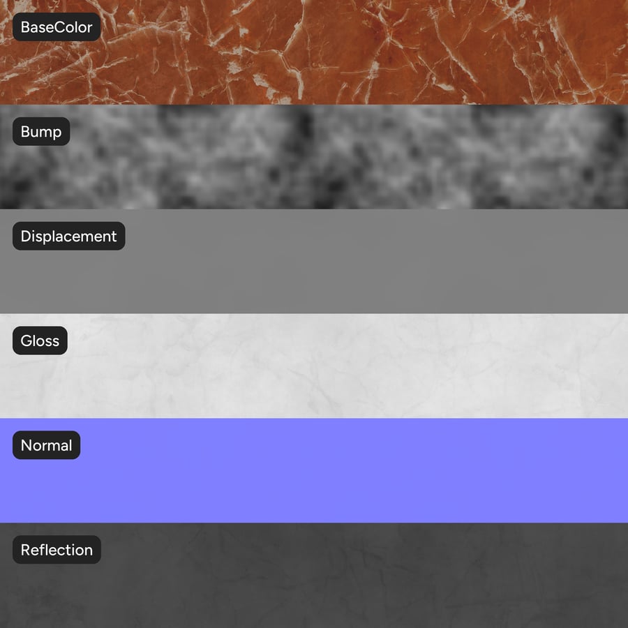 Matte Marble Stone Texture, Red Orange