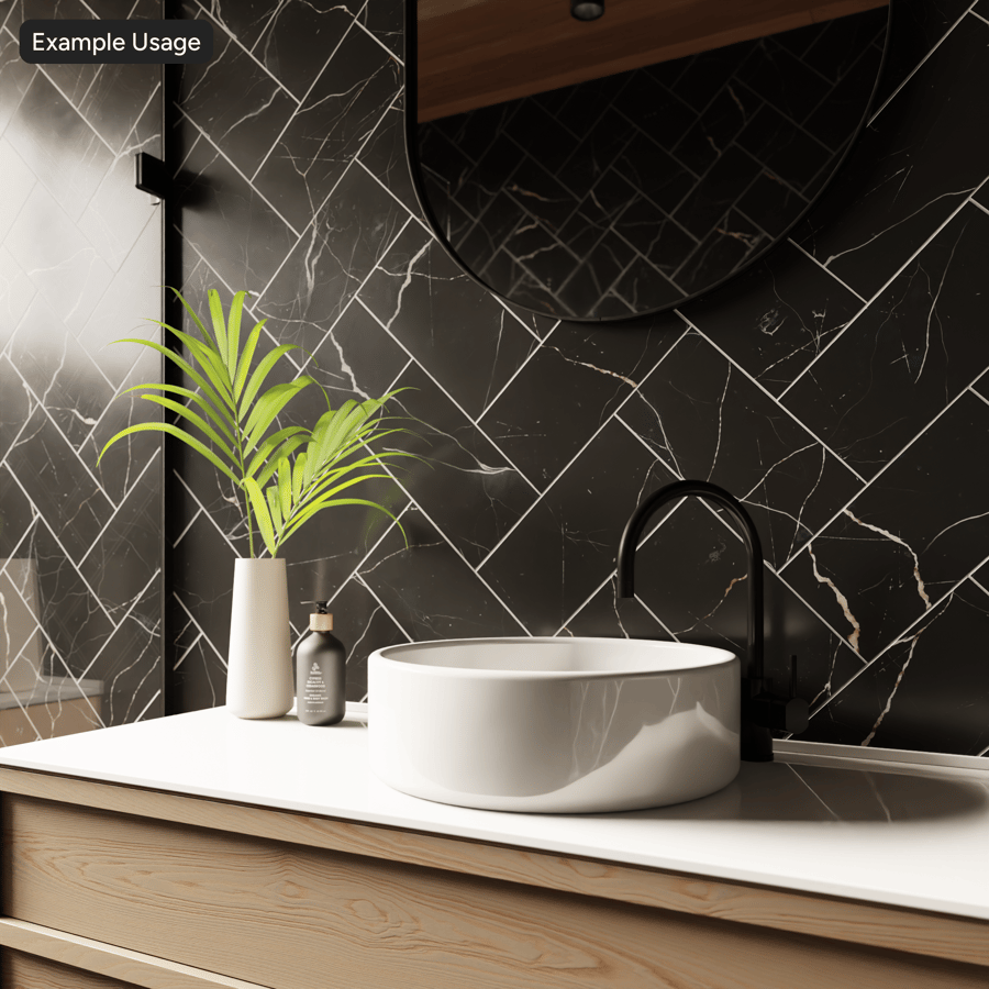 Textura fosca de mármore em espinha de peixe, Atlantis Black