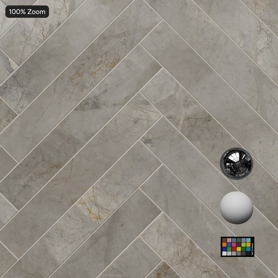 Мармурова матова текстура плитки Herringbone Marble, сріблясто-сірий