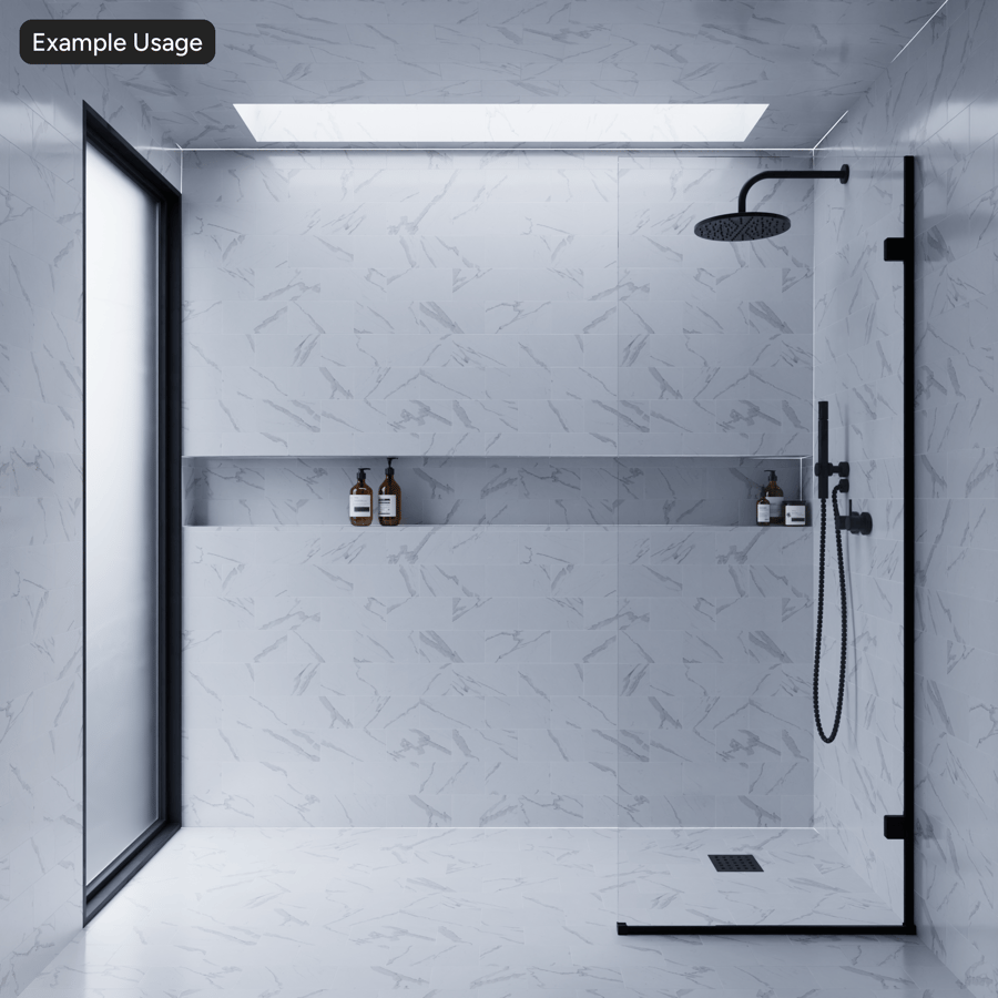 Rectangular Offset Marble Matte Tile Texture, Splashed White