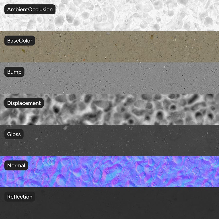 Footprints and Pebbles on Sand Texture