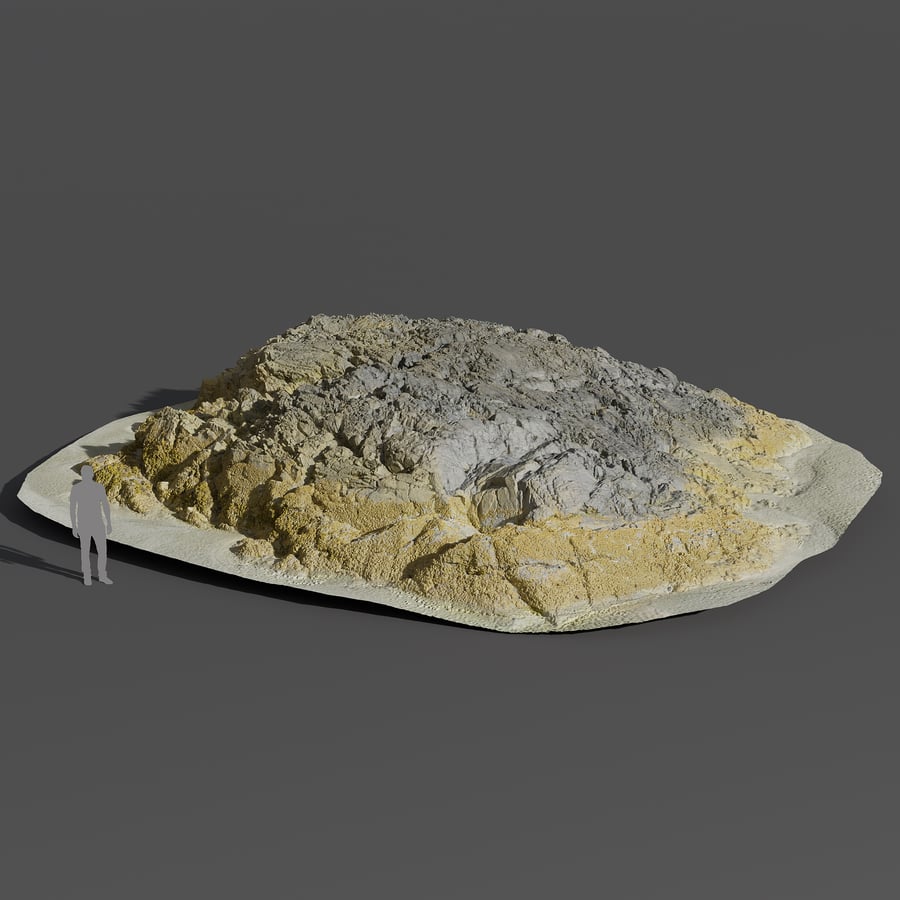 Modello di roccia gigante ricoperta da licheni