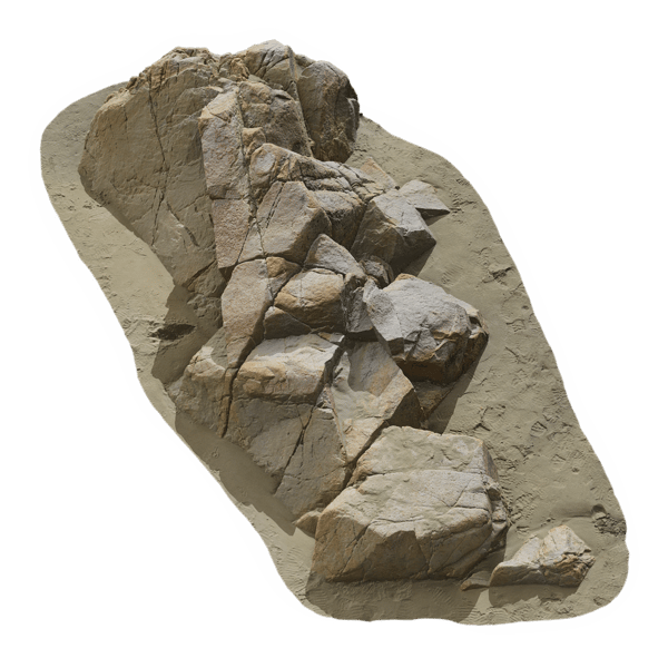 Large Chunky Beach Rock Model