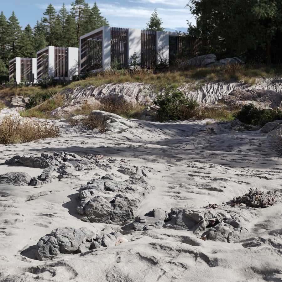 Model średnio rozproszonych skał plażowych