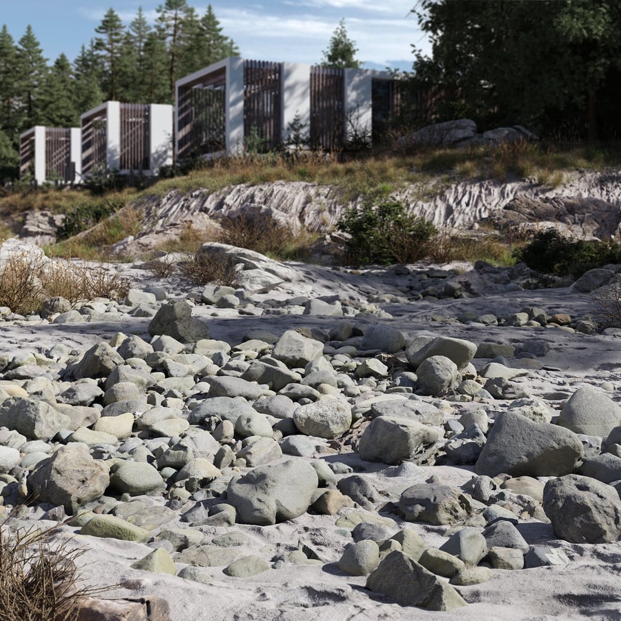Pile of Large, Smooth Beach Rock Model
