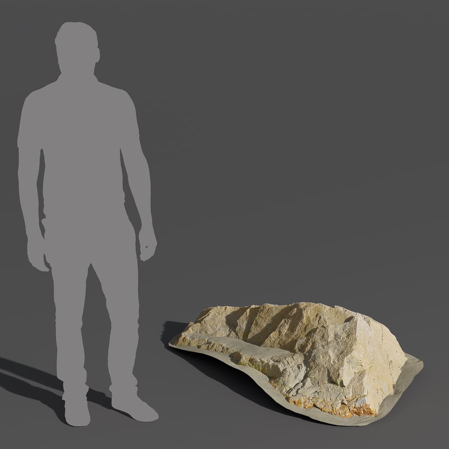 Small Curved Beach Rock Model