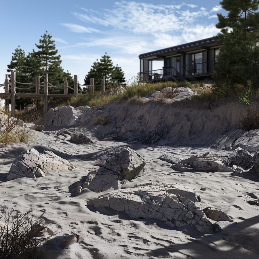 Small Wave Beach Rock Model