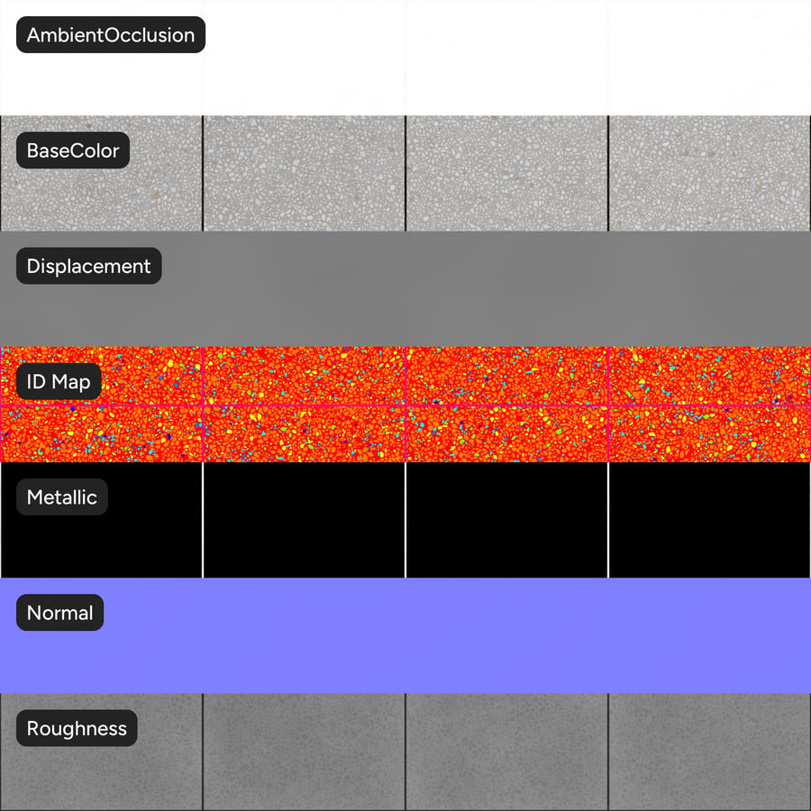 Téglalap alakú Terrazzo matt csempe textúra, halványszürke
