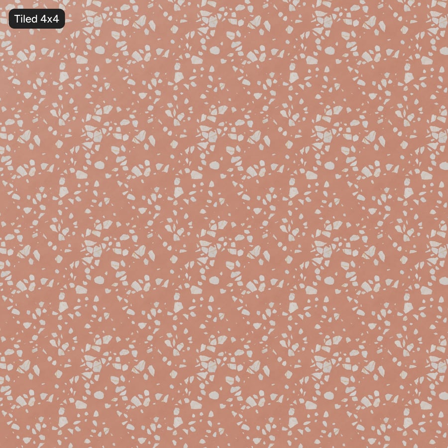 Matte Slab Large Chips Terrazzo Texture, brzoskwiniowo-kremowy