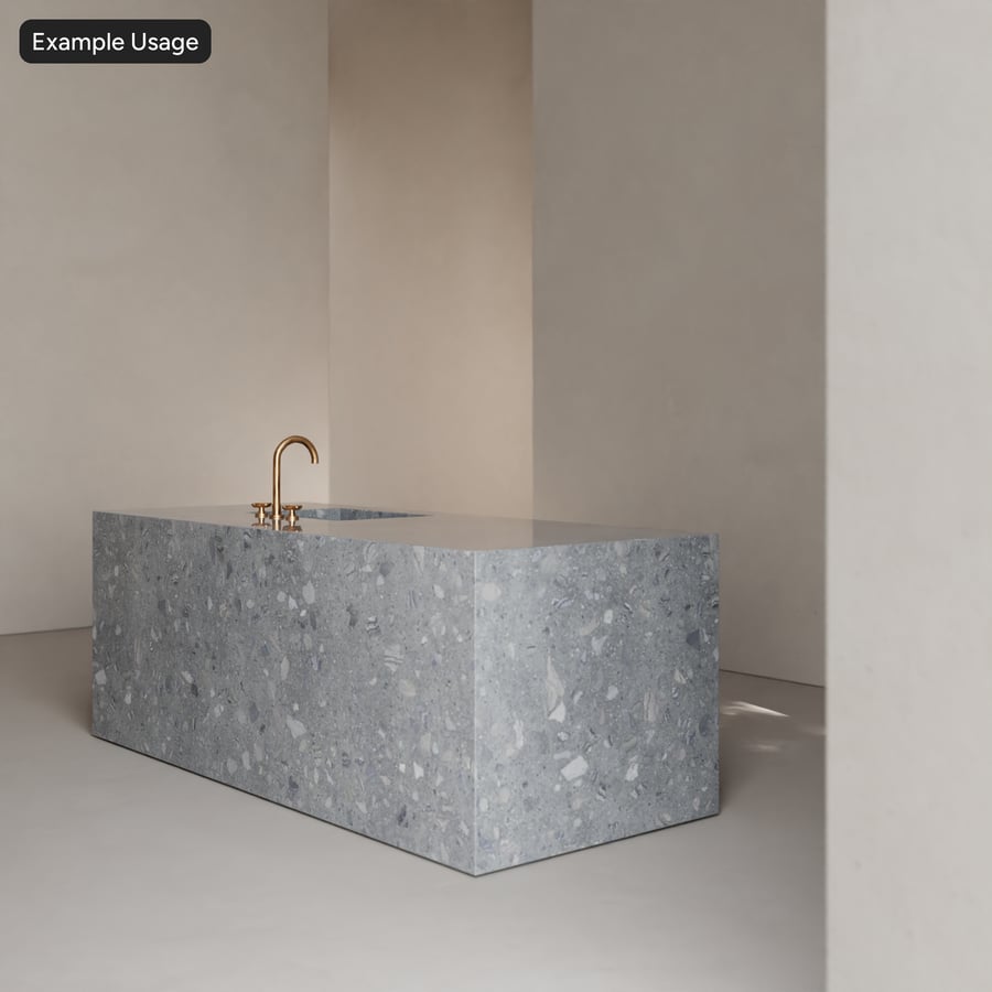 Leštená doska Veľké triesky Terrazzo textúra, sivá