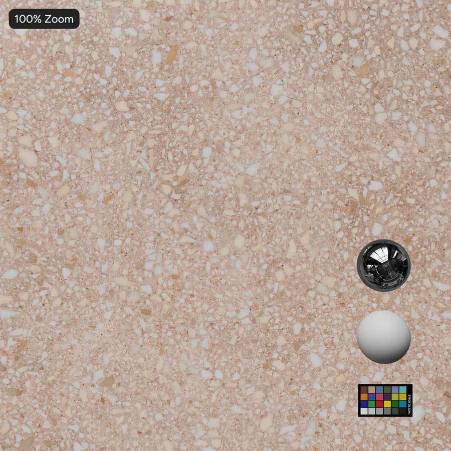 Geschliffene Platte Standard Terrazzo Textur, Blasser Pfirsich
