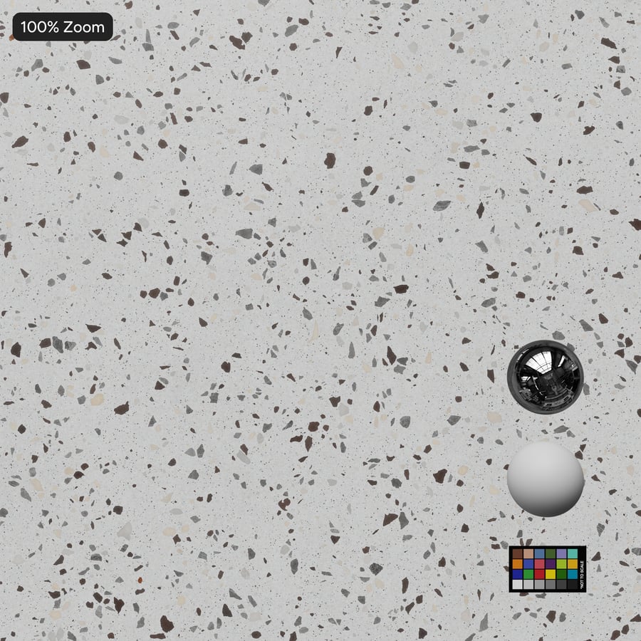 Skvrnitá matná deska Standard Terrazzo Texture, šedá