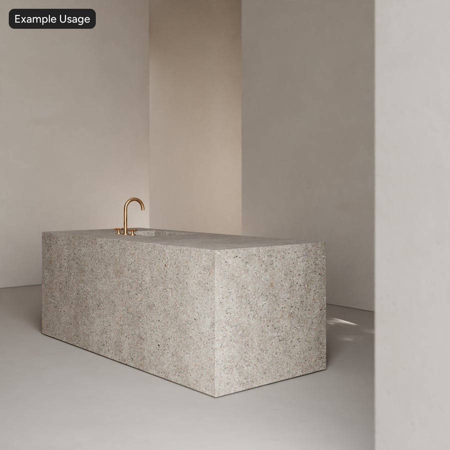 Matte Platte Standard Terrazzo Textur, Grau
