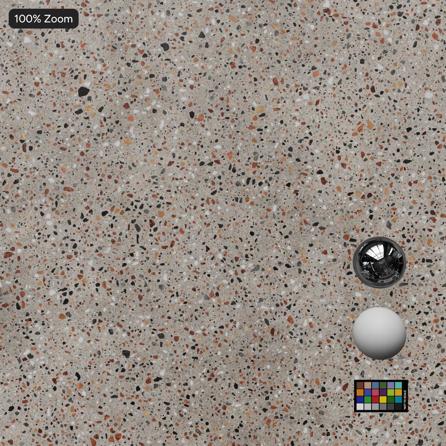 Matte Platte Standard Terrazzo Textur, Grau