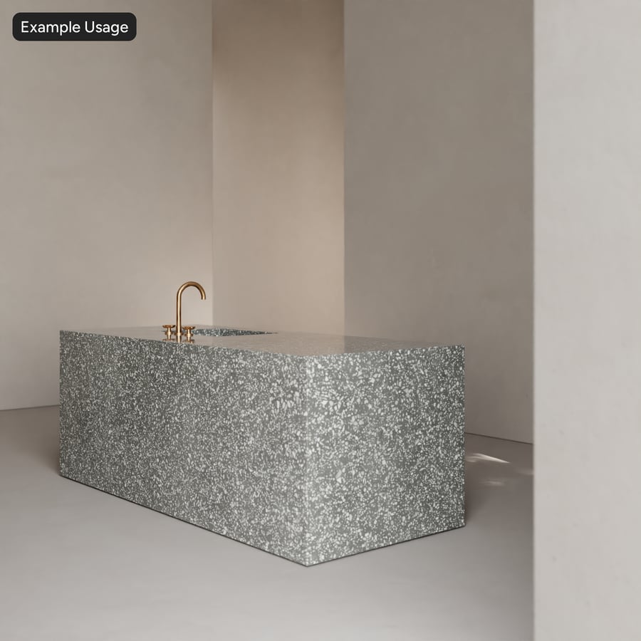 Polished Slab Venetian Terrazzo Texture, Gray
