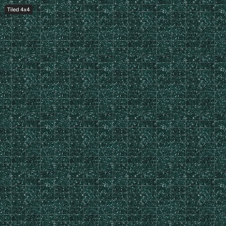 Négyzet alakú Terrazzo matt csempe textúra, sötétzöld