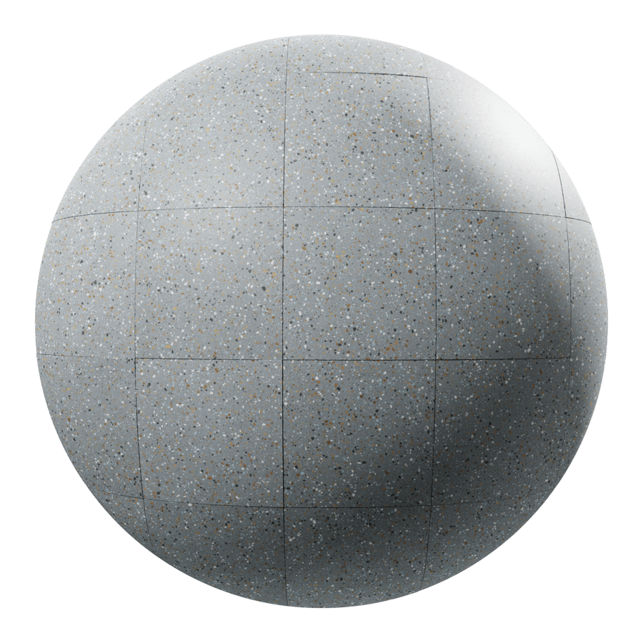 Square Terrazzo Matte Tile Texture, Gray