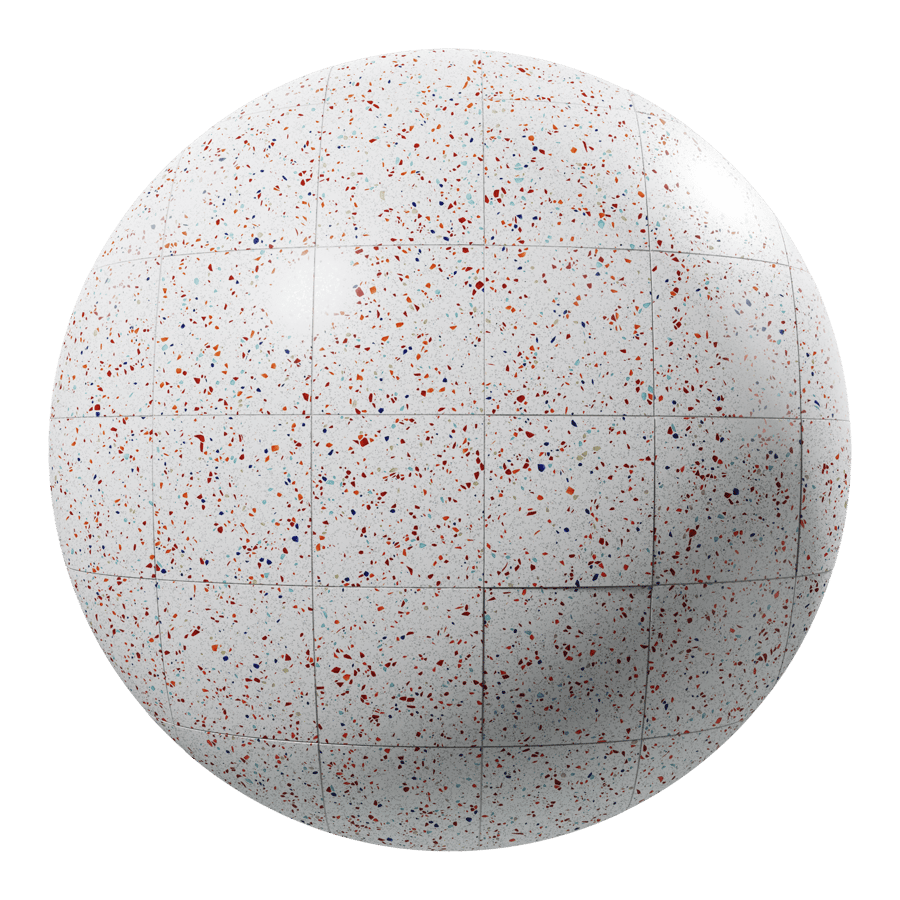 Square Terrazzo Matte Tile Texture, Spotted White