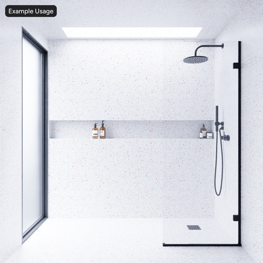 Square Terrazzo Matte Tile Texture, Spotted White