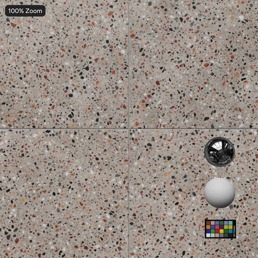 Texture piastrella quadrata in terrazzo opaco, beige satinato