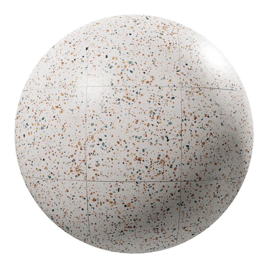 Square Terrazzo Matte Tile Texture, Cream