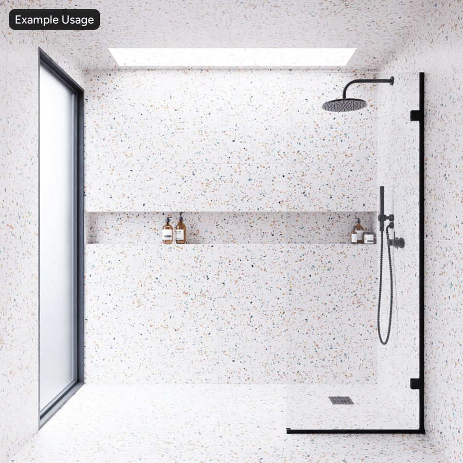 Vierkante terrazzo matte tegeltextuur, crème