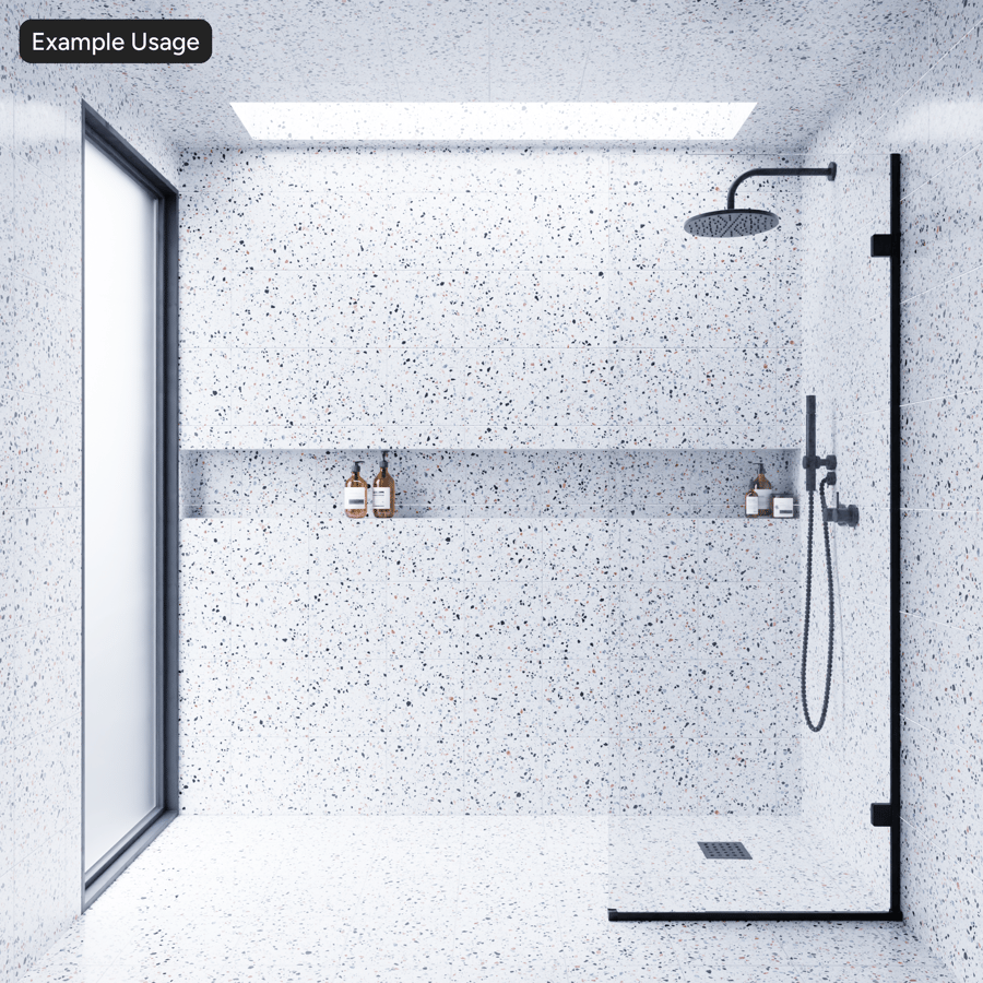 Tekstur Ubin Terrazzo Kotak Berbintik Glossy, Abu-abu