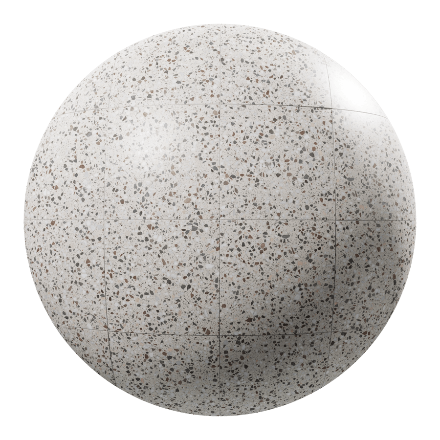 Square Terrazzo Matte Tile Texture, Ivory