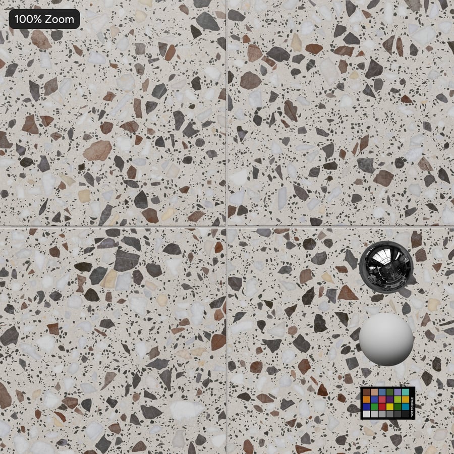 Textura de Piso Terrazzo Quadrado Fosco, Marfim