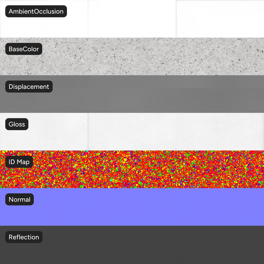 Négyzet alakú Terrazzo fényes csempe textúra, szürke