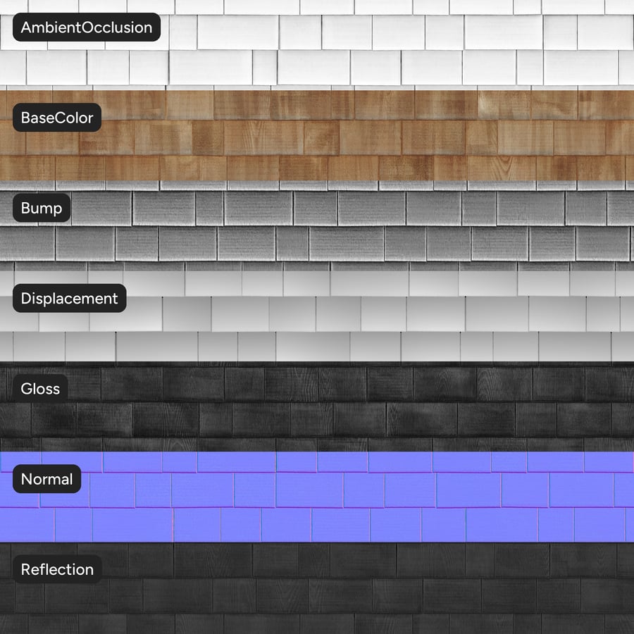 Toit en bois Texture des bardeaux