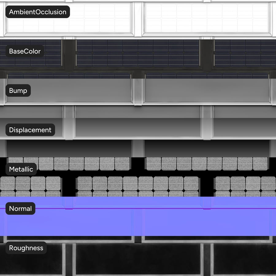 Horizontal Solar Panel Roof Tiles Texture