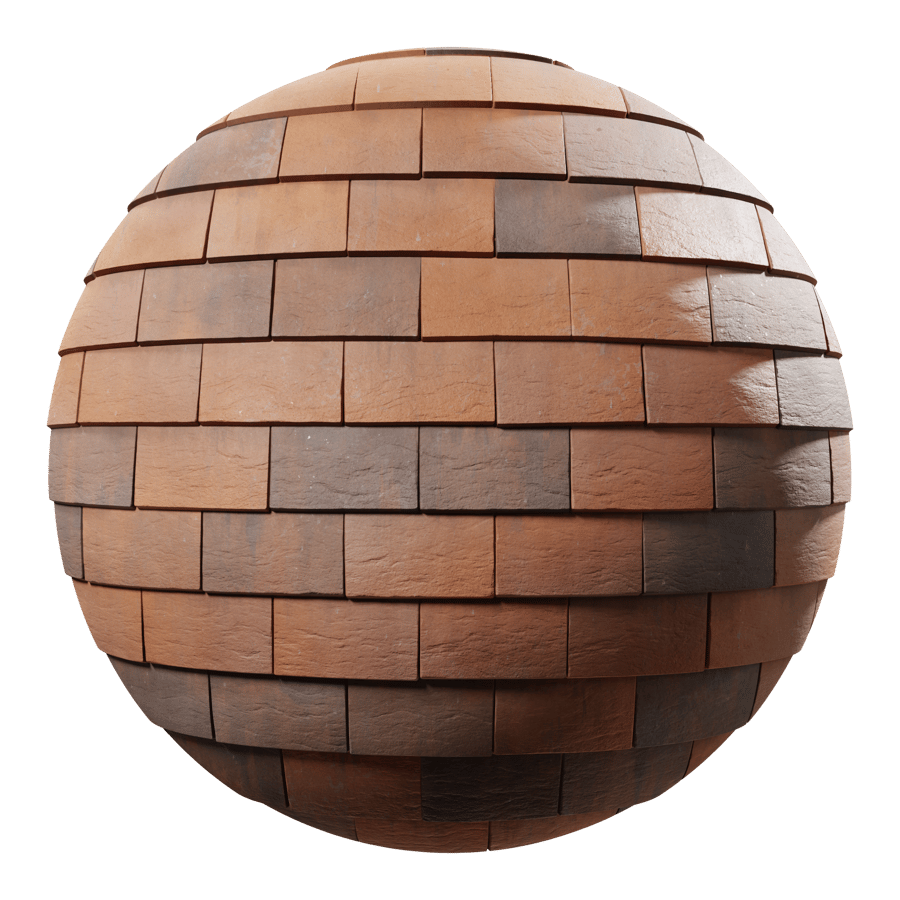 Clay Roof Tiles Texture, Orange & Gray