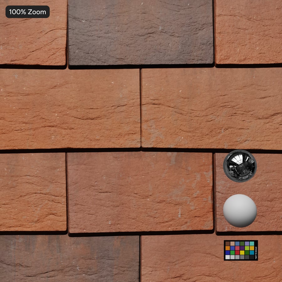 Clay Roof Tiles Texture, Orange & Gray