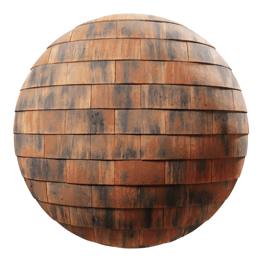Streaked Clay Roof Tiles Texture, Orange