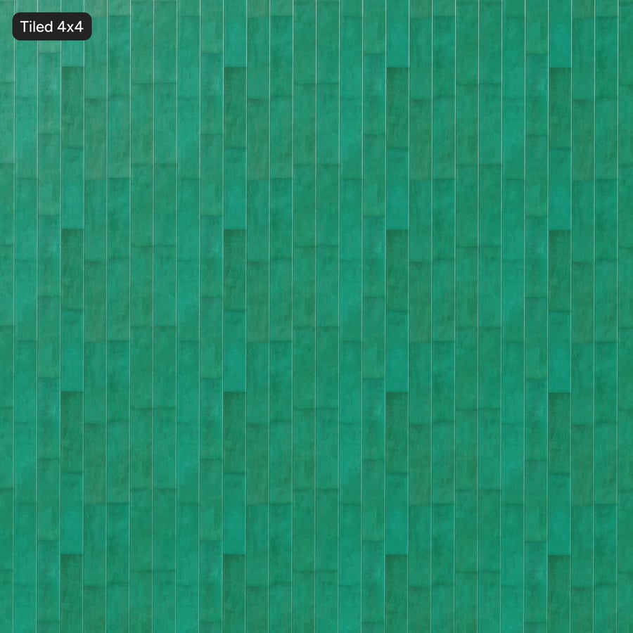 Verticale Koper Patina Dakpannen Textuur, Groen